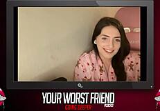 aria carson, your worst friend, goes deeper in interracial blowjob