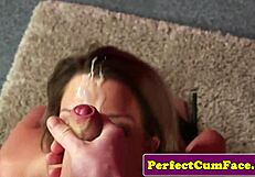 Lingerie enthusiast milf enjoys a facial treatment in stockings