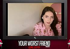 aria carson, your worst friend, goes deeper in interracial blowjob