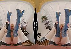 Kenzie Reeves explores wet dreams in a POV wanking session with close-up views.