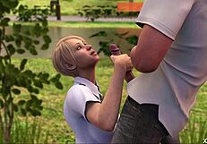 college bound police milf sucking cock in public outdoor roleplay