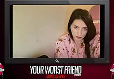 aria carson, your worst friend, goes deeper in interracial blowjob