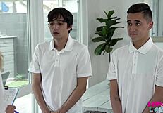 innocent stepmom brandi love in threesome