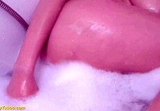 Chubby stepsis enjoys taboo masturbation in bathtub