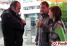 Pretty teen 18+ student poses doggy style for handsome guy in action