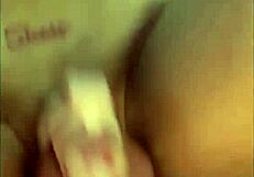 Pov sissy in chastity bounces on big cock