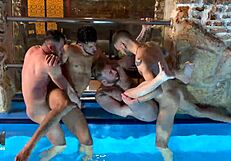 Yo, guys, ready for a wild interracial orgy in the sauna?