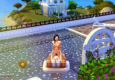 Cartoon porn: Sims 4 cum shot of Jade Pink in the WickedWims house