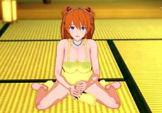 Horny Asuka In Yellow Dress Guides Your Handjob