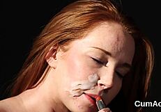 i love this cumshot on my face, swallowing every drop