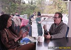 Ebony Babe Paris The Muse Gives Her Mouth To 10 Cocks