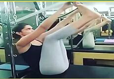 Deepika Padukone exercises in skimpy leggings during hot yoga session