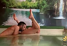 Latina with big tits rides hard in a wild night club scene.