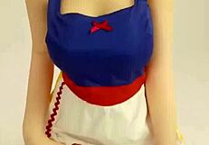 158 cm sex doll Adele TAKES IT HARD in tight pussy