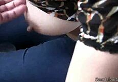 Victoria Sucks Guy's Cock in Car POV Public