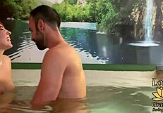 Latina with big tits rides hard in a wild night club scene.