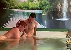 Latina with big tits rides hard in a wild night club scene.