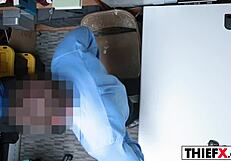 Audrey Royal Faces Burglar Punishment in Garage