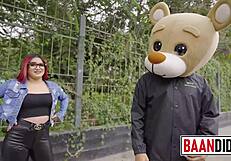 redhead has fun in studio