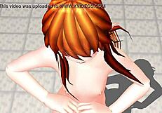 Mmd Red Hair Elf Girl In 3D Cartoon Anime