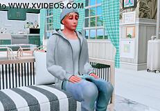 Biological male interested in futanari forces cheating partner to have unprotected and raw homosexual intercourse while the ‘husband’ watches with glee as Role playing in colorful Sims 4 fashion