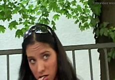 brunette hints at joining a steamy threesome group