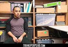 Twink punished with anal by gay security guard