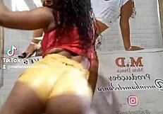 Latina Slut Dances Seductively, Shaking Her Big Ass in Teen Ebony Brunette Show