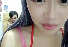 Beautiful anchor shows footjob and blowjob in bathroom with pee.