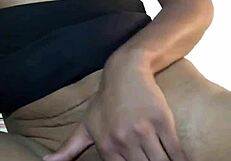 my stepdad grabbed my phone and saw this ebony solo masturbation video, hope he doesn't tell mom