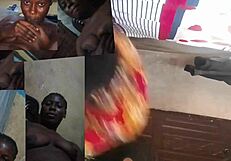 In this scene, she feels pleasure as he licks her big ass in missionary.