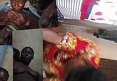 In this scene, she feels pleasure as he licks her big ass in missionary.