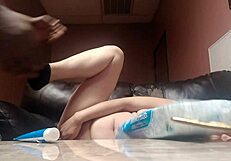 mature couple fucking on couch