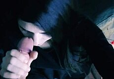 The Guy Made A Beautiful Brunette Do A Blowjob And Cum On Her Face