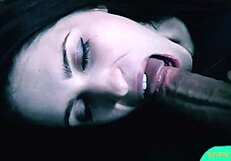 The Guy Made A Beautiful Brunette Do A Blowjob And Cum On Her Face