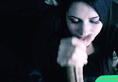 The Guy Made A Beautiful Brunette Do A Blowjob And Cum On Her Face