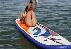 She's naked on the public beach!