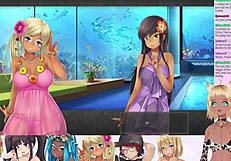 i'm lewdneko playing huniepop 2 double date part 2 in lingerie.