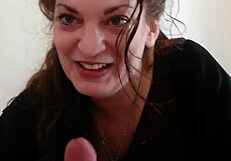 raven gives a blowjob and jerks the guy off