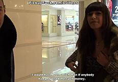 Brown cutie goes wild sucking cocks in public mall adventure. It’s unreal!