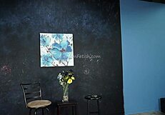 I explore the backstage with a fetish model and balloons.