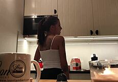 Hey Sylvia, those perfect pokies on kitchen cam are just amazing with braless nipples!