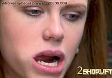 redhead ella drilled by officer at work