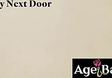 Older MILF gags on young man's cock, making it wet for her mature pussy. Can she handle the pounding?