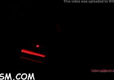 Lovable brunette sits on huge fake penis for masturbation