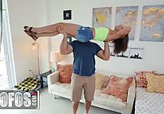 Ella Cruz Hardens JMAC's Dick Then Gets Fucked On Coffee Table Before Cum In Mouth