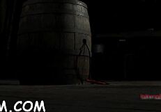 Lovable brunette sits on huge fake penis for masturbation