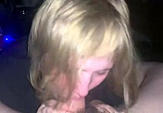 this blonde babe enjoys a homemade blowjob session.