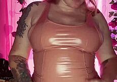 Teasing In Latex Dress