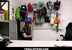 I’m stunned by petite brunette Mira Monroe fucking the guard.